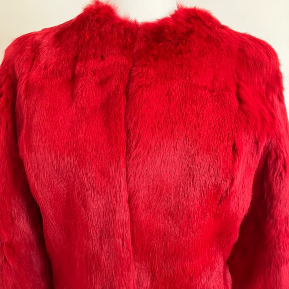 Vintage Red Fur Jacket - Picture 4 of 9
